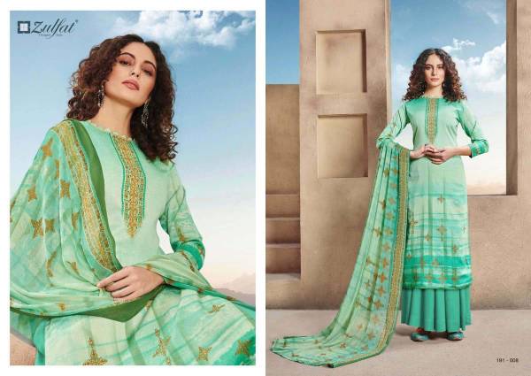 REVAA Special Designer Collection 100% Pure Heavy Jam Cotton Digital Style Print with Matt Swarovsky Work with Pure Nazneen Dupatta Zulfat Designer Suits Collections